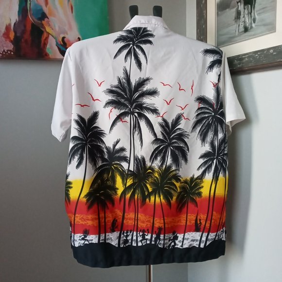 INGear Hawaiian palm tree patterned lightweight short sleeve Shirt size M - Picture 2 of 7